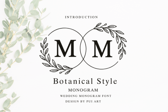 Botanical Style Monogram Font for Elegant Branding