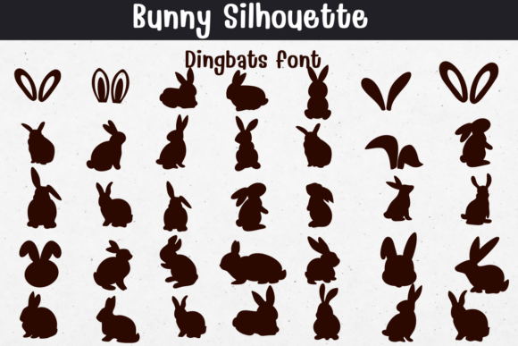 Bunny Silhouette Font for Editorial Design