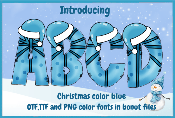 Christmas Color Blue: A Playful Display Font for Makers