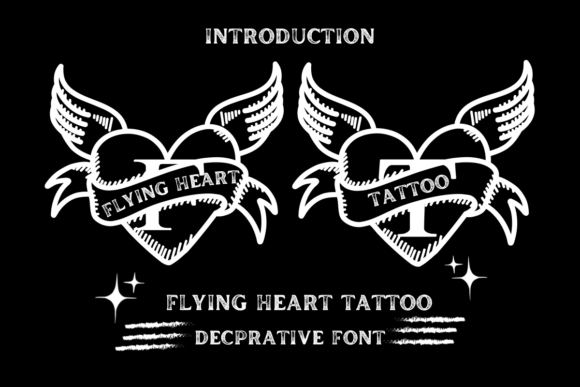 Flying Heart Tattoo Font for Branding