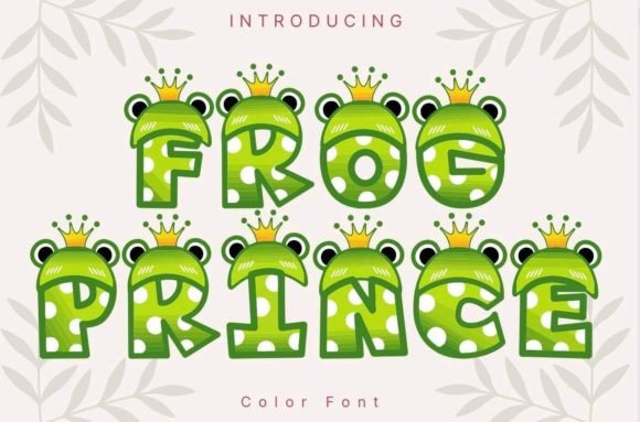 Frog Prince Color Font for Playful Designs