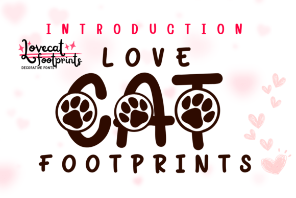 Love Cat Footprints: A Playful Decorative Font for Crafters
