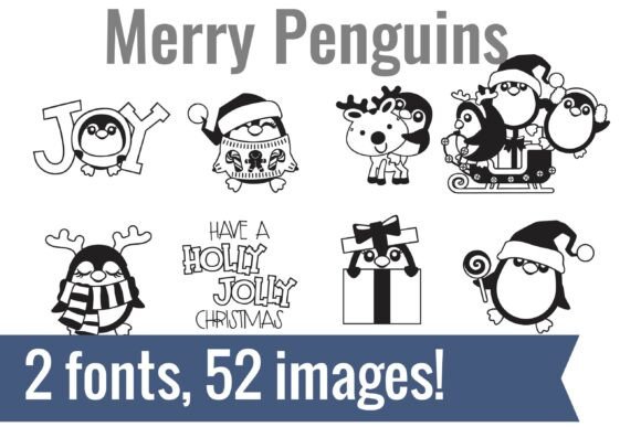 Merry Penguins Dingbats: A Festive Typeface for Holiday Branding