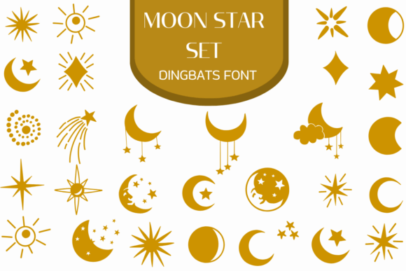 Moon Star Set Font for Celestial Branding