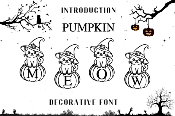 Pumpkin Meow: A Playful Decorative Font for Editorial Design