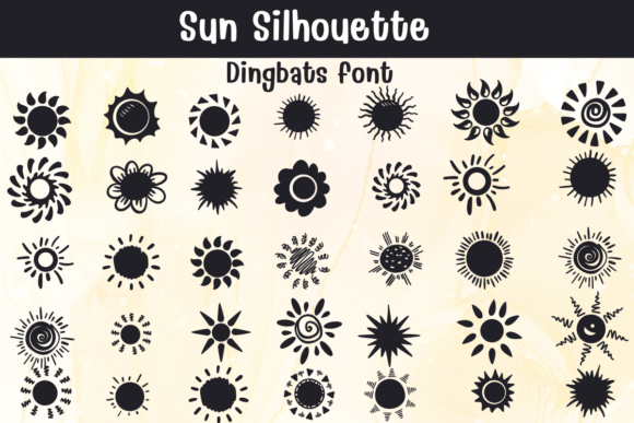 Sun Silhouette Font for Crafters and Sellers