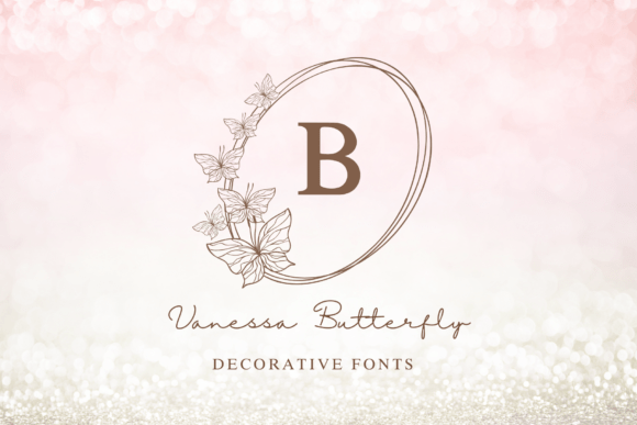 Vanessa Butterfly Monogram Font for Makers