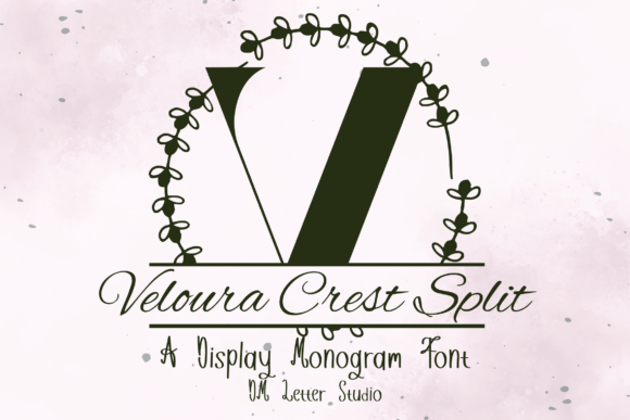 Veloura Crest Split Monogram Font for Branding